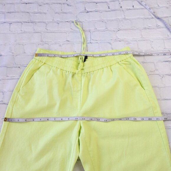 J.Crew factory bright neon yellow linen cotton blend pants size 8 - Picture 9 of 12